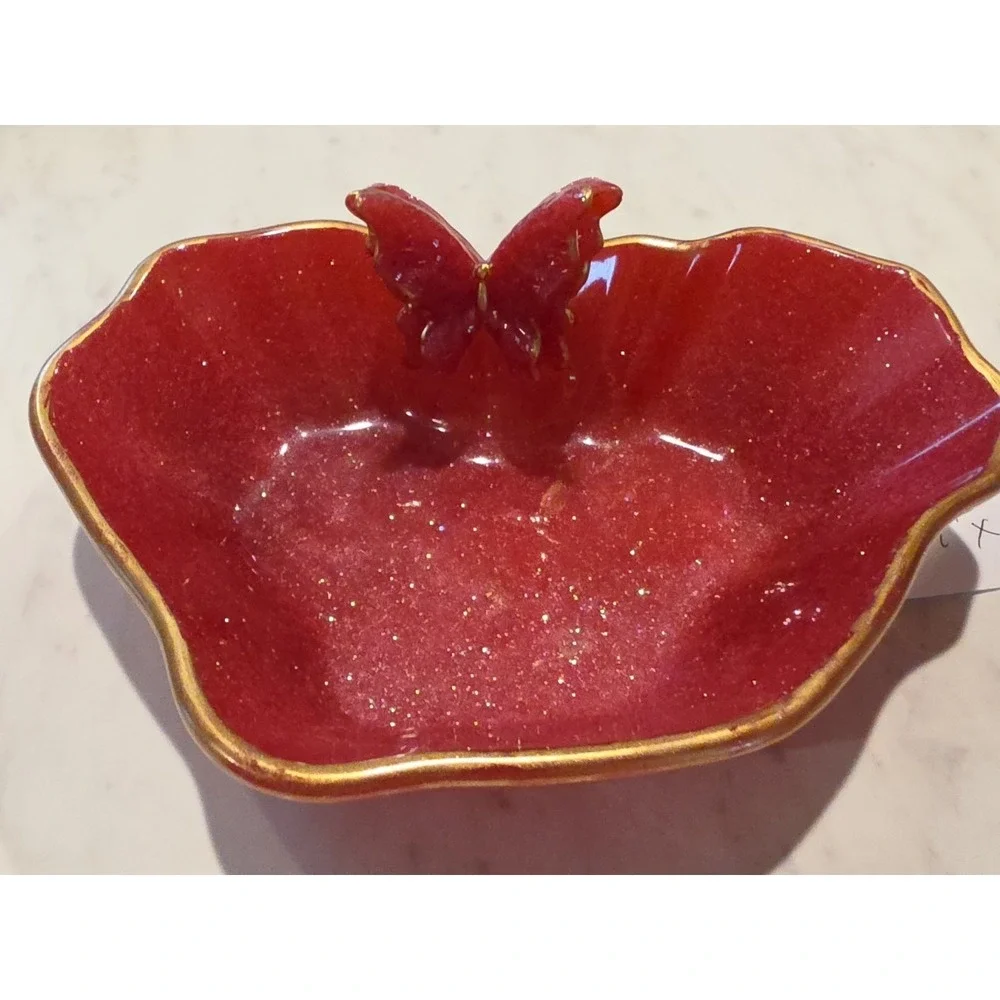 Handmade Resin Unique Shaped Butterfly Bowls 7x5 Inches